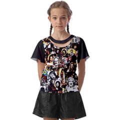 Jesus Christ Modern Halftone Pattern Kids  Front Cut T-shirt by snek