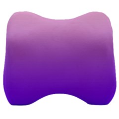 Cotton Candy Pink To Indigo Violet Linear Gradient Velour Head Support Cushion by GradientsOmbre