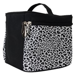 Black White Leopard Make Up Travel Bag (small) by DinkovaArt