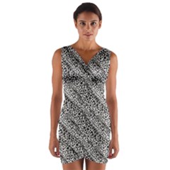 Silver Leopard Wrap Front Bodycon Dress by DinkovaArt