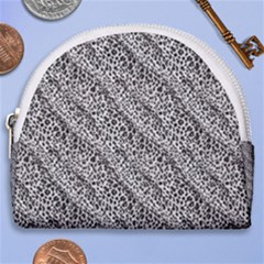 Silver Leopard Horseshoe Style Canvas Pouch by DinkovaArt