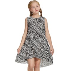 Silver Leopard Kids  Frill Swing Dress by DinkovaArt