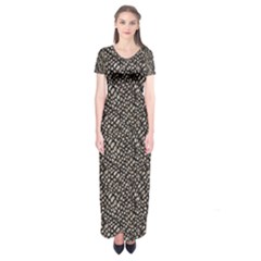 Brown Snake Pattern Short Sleeve Maxi Dress by DinkovaArt
