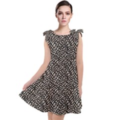 Brown Snake Pattern Tie Up Tunic Dress by DinkovaArt