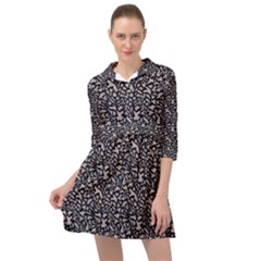 Brown Giraffe Pattern Mini Skater Shirt Dress by DinkovaArt