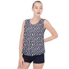 Black White Snake Pattern Bubble Hem Chiffon Tank Top by DinkovaArt