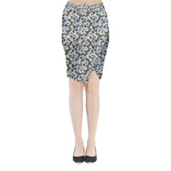 Roses Midi Wrap Pencil Skirt by DinkovaArt