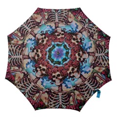 Grateful Dead Hippie Peace Roses Rock Music Legend Hook Handle Umbrellas (medium) by Tsamara