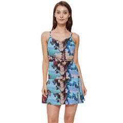 Grateful Dead Hippie Peace Roses Rock Music Legend Short Frill Dress by Tsamara