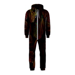 Leaves Plant Contrast Carved Nature Hooded Jumpsuit (kids) by Tsamara