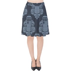 Dr Who Tardis Pattern Velvet High Waist Skirt by Tsamara