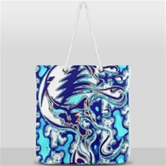 Trippy Dippy Bears Blue Dancing Greatful Dead Skull Steal Your Face Full Print Rope Handle Tote (large) by Salmanaz77