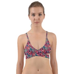 Red Flowers 2 Wrap Around Bikini Top by DinkovaArt