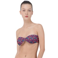 Red Flowers 2 Classic Bandeau Bikini Top  by DinkovaArt
