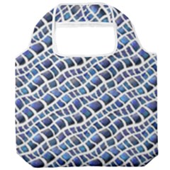 Blue Snake Foldable Grocery Recycle Bag by DinkovaArt