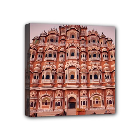 Rajasthan Hawa Mahal Mini Canvas 4  X 4  (stretched) by designsbymallika
