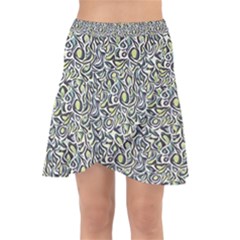 Green Leaves Wrap Front Skirt by DinkovaArt