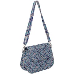 Blue Leaves (2) Saddle Handbag by DinkovaArt