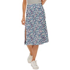 Blue Leaves (2) Midi Panel Skirt by DinkovaArt