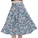 Blue Leaves (2) A-Line Full Circle Midi Skirt With Pocket View1