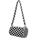 Pattern Checkered Squares Black White Pattern Mini Cylinder Bag View1