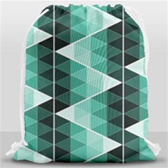 Triangles Pyramid Geometric Pattern Drawstring Bag (large) by Sabxi