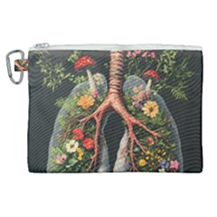 Lungs Health Canvas Cosmetic Bag (xl) by Sabxi