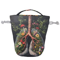 Lungs Health Drawstring Bucket Bag by Sabxi
