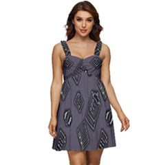 Background Wallpaper Pattern Notes Ruffle Strap Babydoll Chiffon Dress by Sabxi