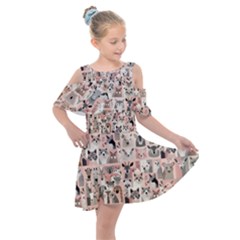Happy Animals Kids  Shoulder Cutout Chiffon Dress by DinkovaArt