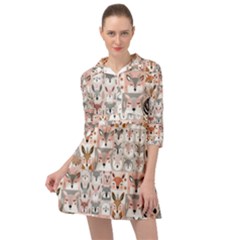 Mix Animal Faces Mini Skater Shirt Dress by DinkovaArt