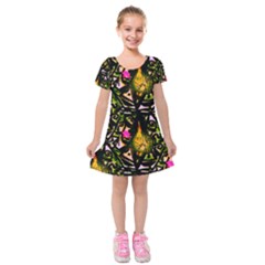 Abstract Print Kids  Short Sleeve Velvet Dress by fashionfr3ak