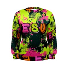 Neon Jesus 8375771 Women s Sweatshirt by Jabberwonkers