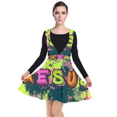 Neon Jesus 8375771 Plunge Pinafore Dress by Jabberwonkers