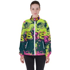 Neon Jesus 8375771 Women s High Neck Windbreaker by Jabberwonkers