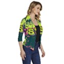 Neon Jesus 8375771 Women s Draped Front 3/4 Sleeve Shawl Collar Jacket View3