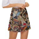 Background Embroidery Pattern Stitches Abstract Mini Front Wrap Skirt View3