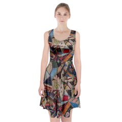 Background Embroidery Pattern Stitches Abstract Racerback Midi Dress by Ket1n9