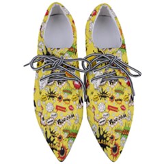 Cartoon Comics Pattern Pointed Oxford Shoes by Posterlux