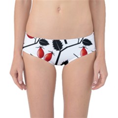 Rose Hip Pattern Branches Autumn Classic Bikini Bottoms by Hannah976