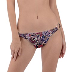 Abstract Flowers Ring Detail Bikini Bottoms by DinkovaArt