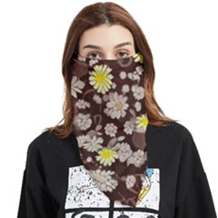 Mid Century Retro Floral 1970s 1960s Pattern 84 Face Covering Bandana (triangle) by violetheavensky