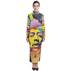 Psychedelic Rock Jimi Hendri Turtleneck Maxi Dress by Tsamara