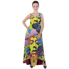 Psychedelic Rock Jimi Hendri Empire Waist Velour Maxi Dress by Tsamara