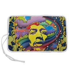 Psychedelic Rock Jimi Hendri Pen Storage Case (l) by Tsamara