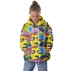 Psychedelic Rock Jimi Hendri Kids  Oversized Hoodie by Tsamara