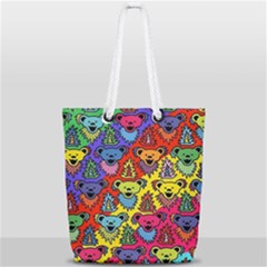 Grateful Dead Jam Bears Full Print Rope Handle Tote (small) by Tsamara