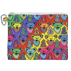 Grateful Dead Jam Bears Canvas Cosmetic Bag (xxl) by Tsamara