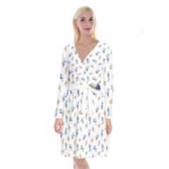 Bluey Pattern Long Sleeve Velvet Front Wrap Dress by avitendut