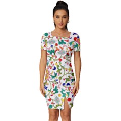 Owenjones Chinese 02 Bright-001 Fitted Knot Split End Bodycon Dress by Pixelchicken